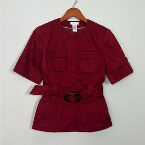 Worthington Burgundy Utility Jacket with Belt